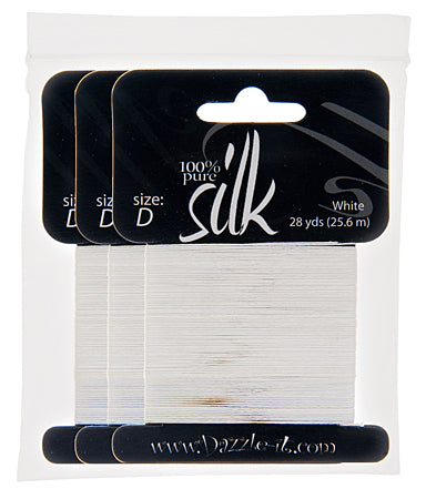 Silk Bead Thread - Size D - 28 yard - White