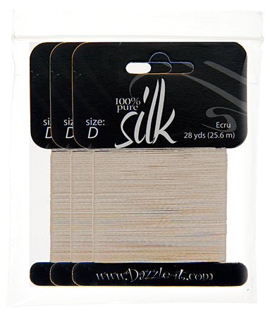 Silk Bead Thread - Size D - 28 yards - Ecru