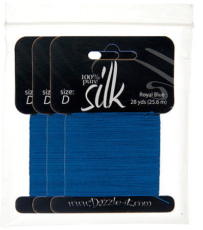 Silk Bead Thread - Size D - 28 yard - Royal Blue