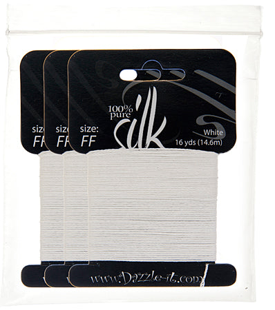 Silk Bead Thread - Size FF - 16 yards - White
