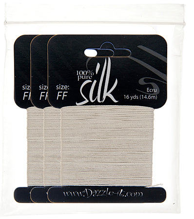 Silk Bead Thread - Size FF - 16 yard - Ecru