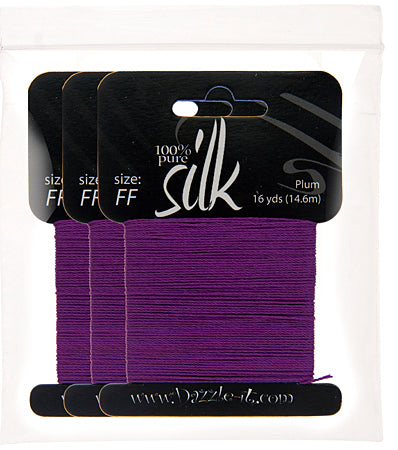 Silk Bead Thread - Size FF - 16 yards - Plum