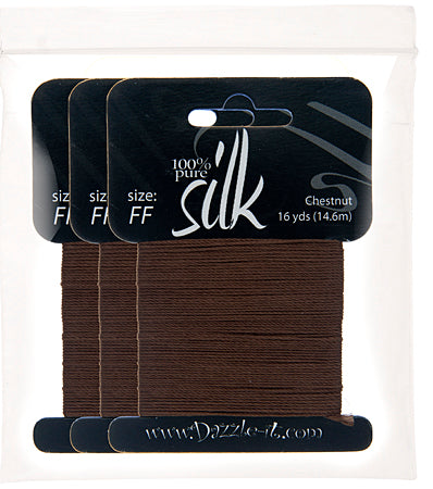 Silk Bead Thread - Size FF - 16 yard - Chestnut