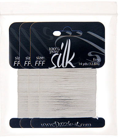 Silk Bead Thread - Size FFF - 14 yards - Ecru