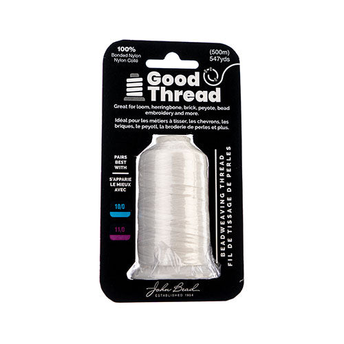 Good Thread, Spool Bonded Nylon, Available in Black or White, 500m Per Roll