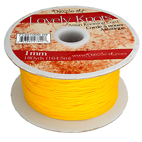 Lovely Knots, Asian Knotting Cord, Yellow, 1mm, ~ 180 yards