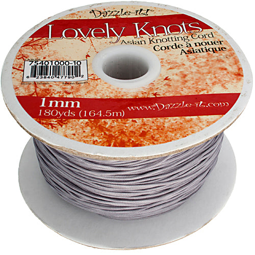 Lovely Knots, Asian Knotting Cord, Silver , 1mm, ~ 180 yards