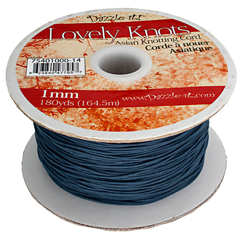 Lovely Knots, Asian Knotting Cord, Navy Blue, 1mm, ~ 180 yards