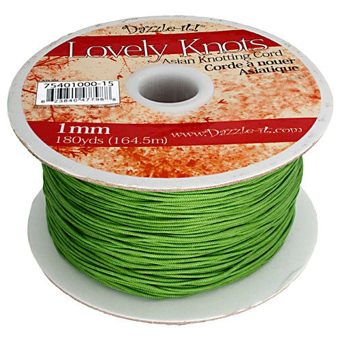 Lovely Knots, Asian Knotting Cord, Olive, 1mm, ~ 180 yards