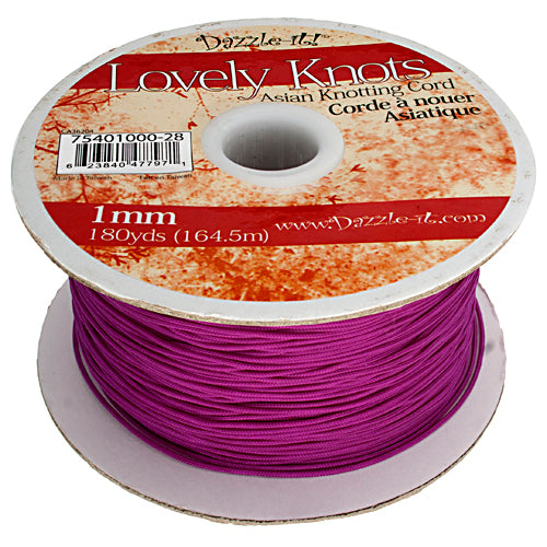 Lovely Knots, Asian Knotting Cord, Cardinal Purple, 1mm, ~ 180 yards