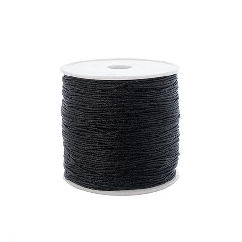 Nylon Beading &amp; Knotting Cord, Black, 0.8mm, Approx 100 yards/Spool