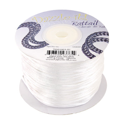 Rattail Cord 1mm White.(100yd)