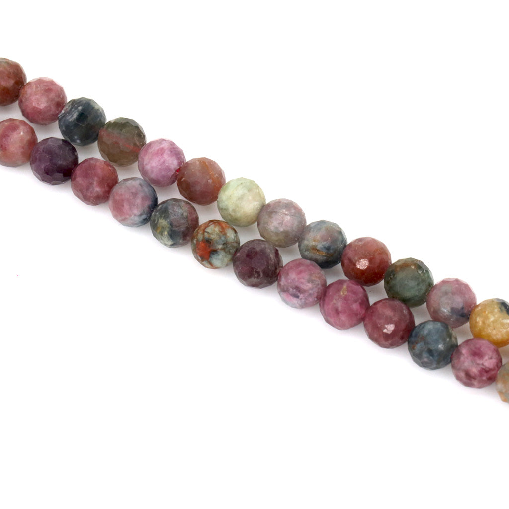 Faceted Tourmaline, Semi-Precious Stone, 6mm, Approx 65+ pcs per strand