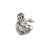 Bail, Swan with Cubic Zirconia, Sterling Silver, 13mm X 12mm - 1pc