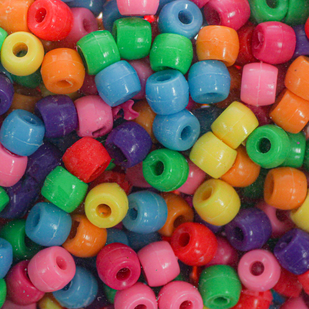 1000+ pcs Pony Beads, Multi-Colored Bracelet Beads, Beads for Hair