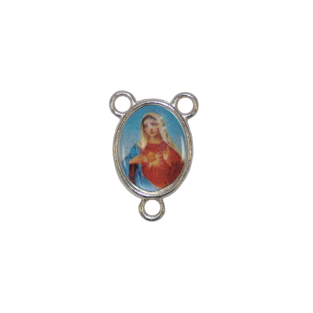 Charms, Mary, Silver, Alloy, 16mm x 11mm, Sold Per pkg 6