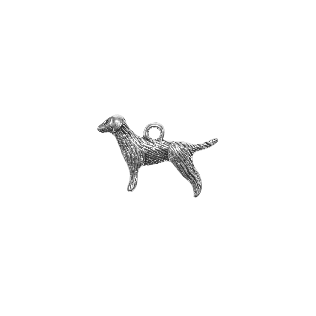 Charms, Labrador Retriever Dog, Silver, Alloy, 13.5mm x 23mm, Sold Per pkg 6