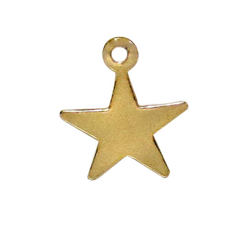 Charm, Flat Star, 14K Gold Filled, 8mm x 8mm , Sold Per pkg of 1