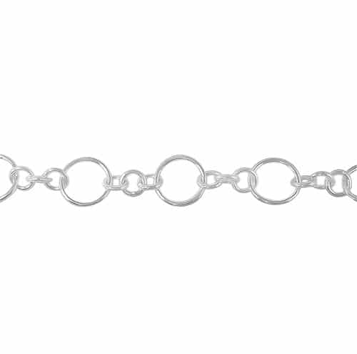 Chain, Round Links Chain, Sterling Silver - Sold per Inch