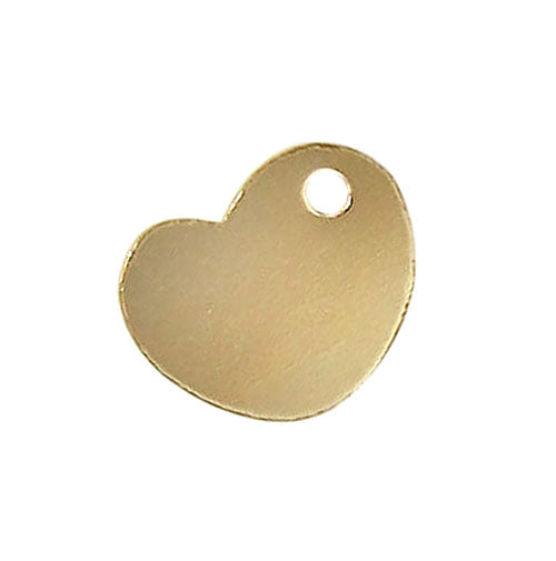 Charm, Flat Heart, 14K Gold Filled, 7mmL x 8mmW, 1pc