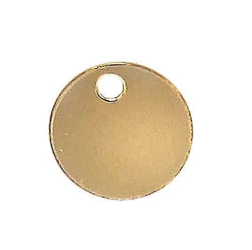 Charm, Flat Round Disc, 14K Gold Filled, 9mm Diameter , Sold Per pkg of 1