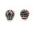 Micro Pave Round Spacer Bead, Black Cubic Zirconia, Silver-Plated, 10mm, Sold Per pkg of 1