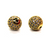 Micro Pave Round Spacer Bead , Cubic Zirconia, Gold-Plated, 12mm, 1pc