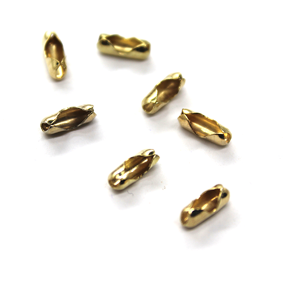 Ends, Ball Chain Closer, Nickle Lead and Cadmium Free, Gold, Alloy, 9mm x 4mm, Sold Per pkg of 46