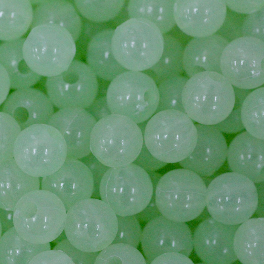 Glow in the Dark Beads - Plastic - 1 Bulk Bag - Available in Multiple Sizes