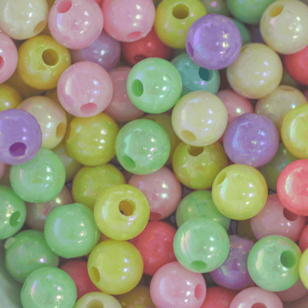 Plastic Bead Bulk Bag, Round with AB finish, Available in Multiple Col Butterfly Beads and