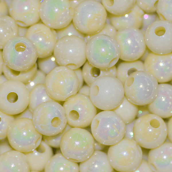 Plastic Bead Bulk Bag, Round with AB finish, Available in Multiple Col