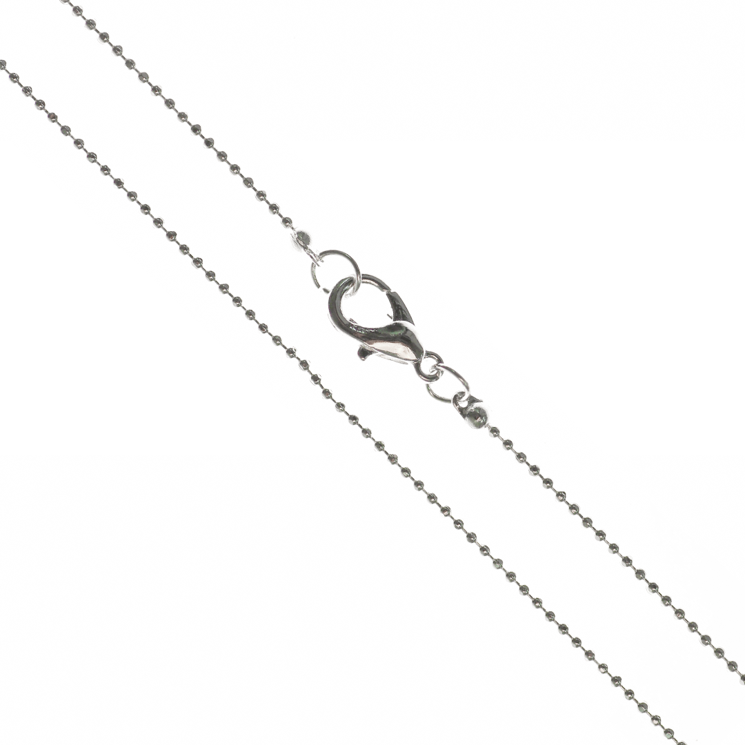 Chains, Beaded Chain, Alloy, Bright Silver, 18 inches, Sold Per pkg of 12