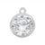 Charms, Birthstone, Sterling silver with rhodium, 6mm with 1mm loop - 1 pc
