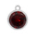Charms, Birthstone, Sterling silver with rhodium, 6mm with 1mm loop - 1 pc