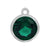 Charms, Birthstone, Sterling silver with rhodium, 6mm with 1mm loop - 1 pc