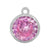Charms, Birthstone, Sterling silver with rhodium, 6mm with 1mm loop - 1 pc