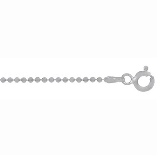 Chain, Diamond Cut Bead, Sterling Silver, Silver or Rhodium, Available in Multiple Sizes, 1 pc