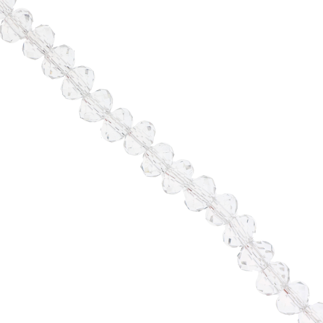 Glass Crystal Beads, Rondelle, Crystal, 6mm X 4mm,  Approx 87+ pcs per strand