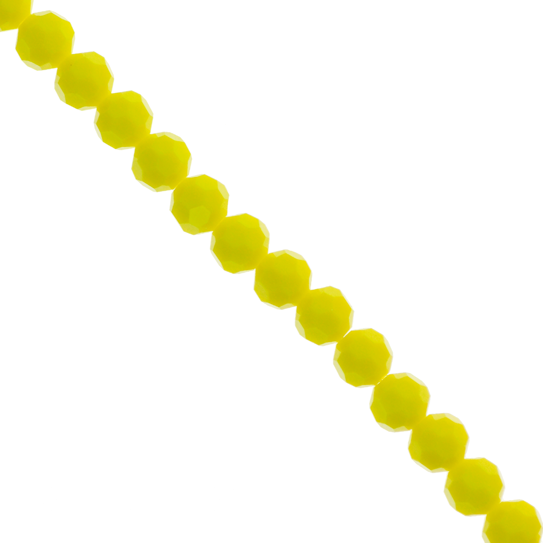 Glass Crystal, Round, Yellow Opaque, 6mm x 4mm, Approx 95+ pcs per strand