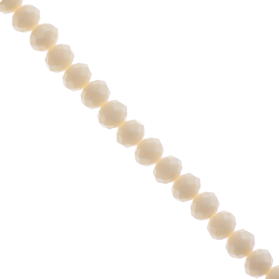 Glass Crystal, Rondelle, Light Peach Opaque, 10mm X 8mm,  Approx 65 pcs/strand