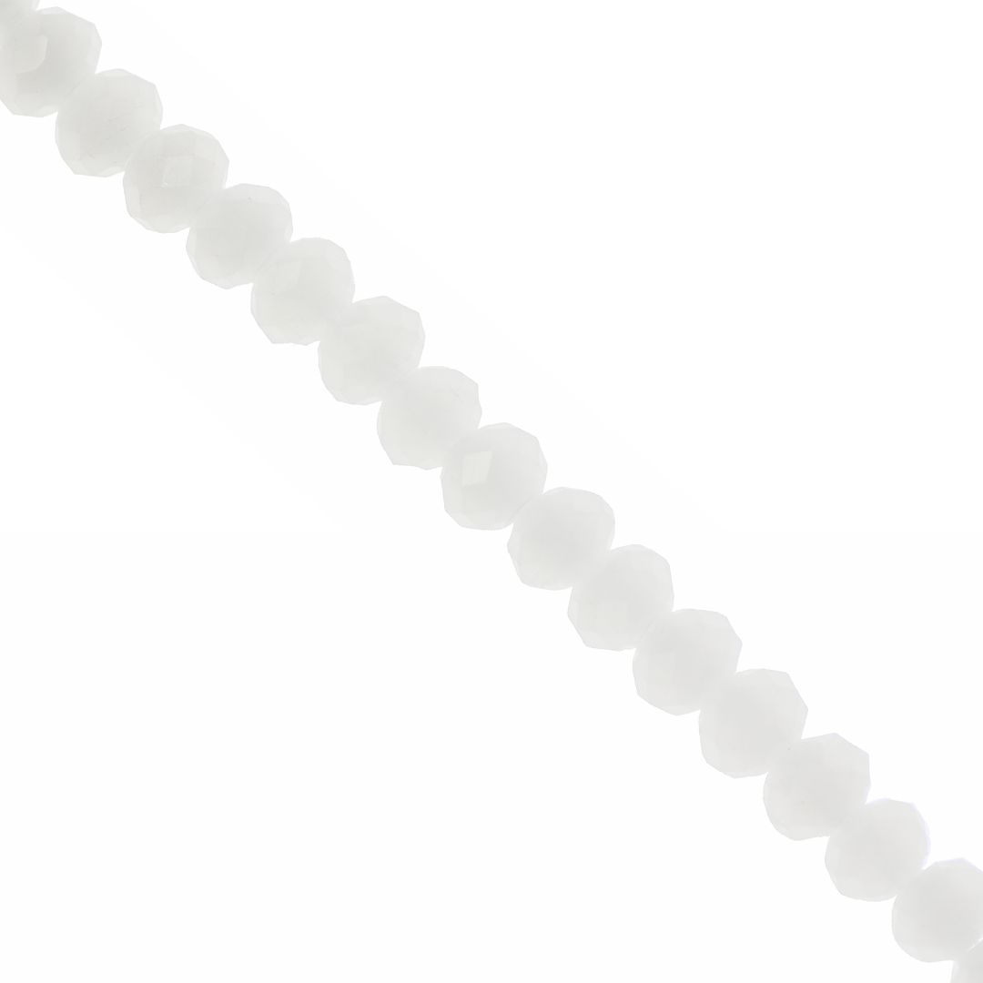Glass Crystal, Rondelle, Frosted White Opaque, 2mm X 2.5m, Approx 170 pcs per strand