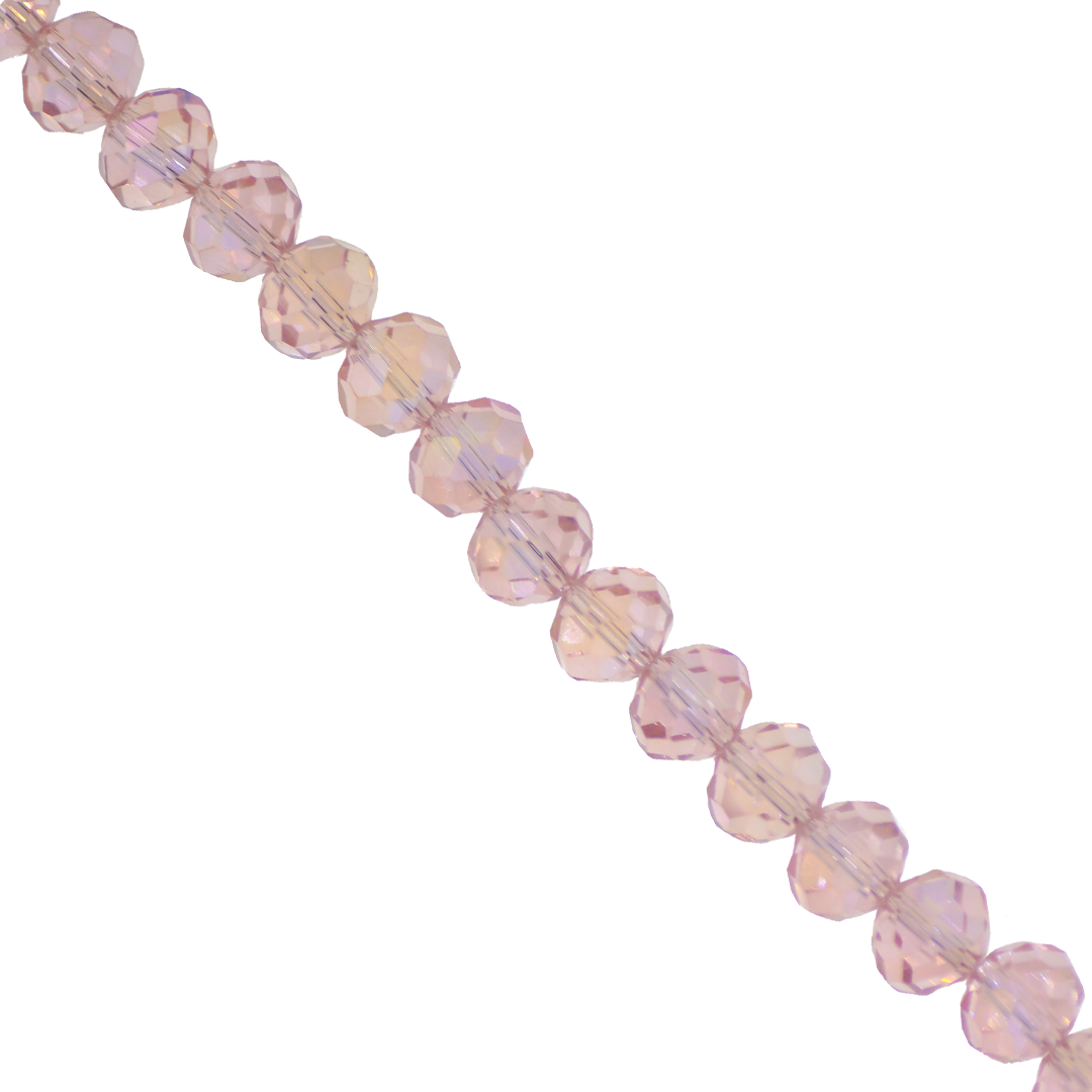 Glass Crystal Beads, Rondelle, Faceted, 6mm, Approx 80 pcs per strand, Available in Multiple Colours