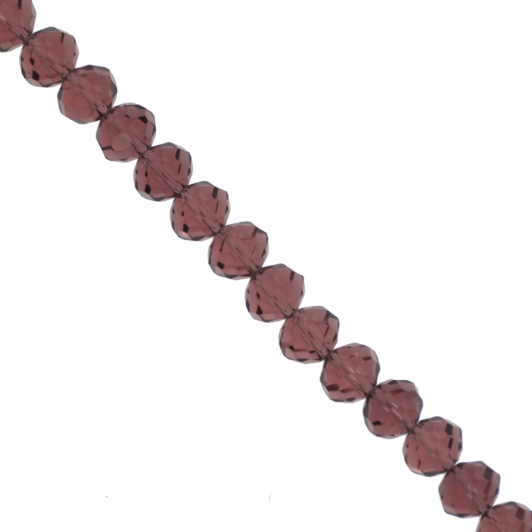 Glass Crystal, Rondelle, Burgundy, 10mm X 8mm, Approx 65 pcs/strand