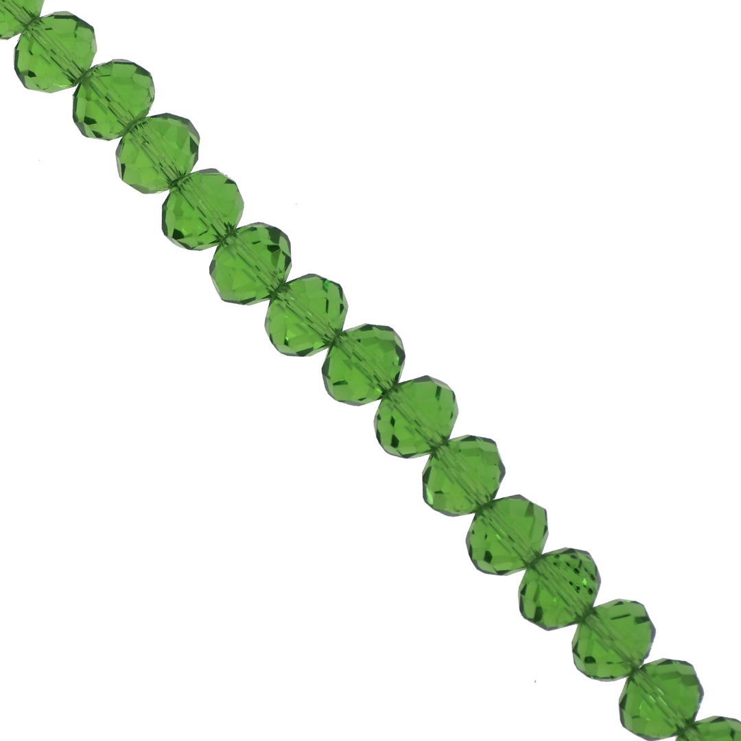 Glass Crystal, Rondelle,  Grass Green, 2mm X 2.5mm, Approx 180+ pcs/strand