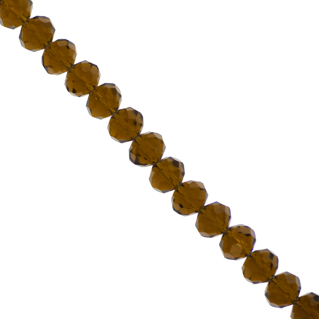 Glass Crystal, Rondelle, Brown, 10mm X 8mm, Approx 65 pcs/strand
