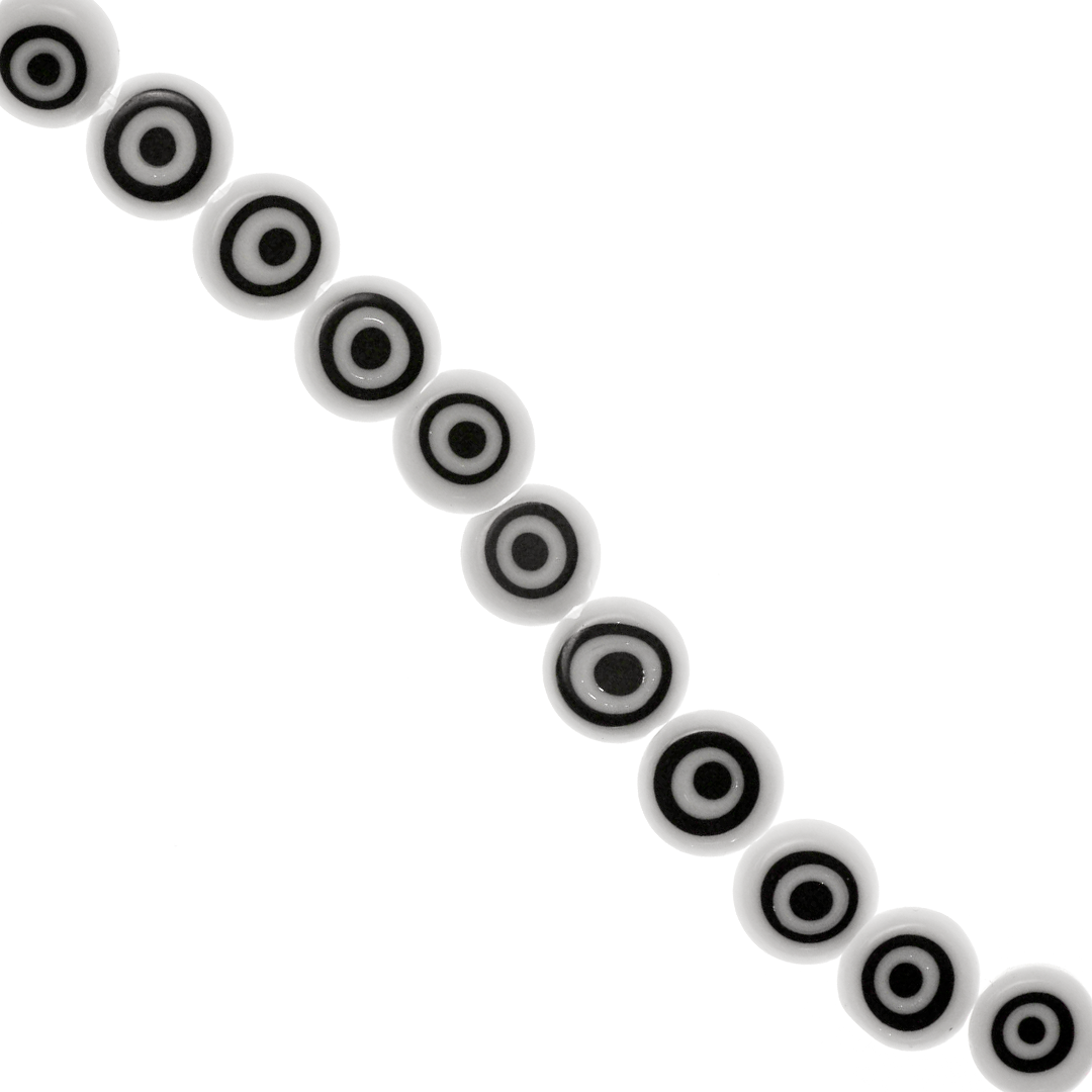 Glass Beads, Flat Evil Eye, Available in Multiple Colours and Sizes