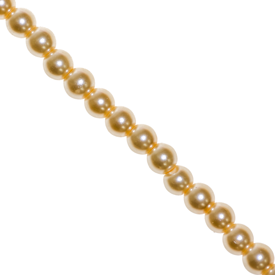 Glass Pearls, 6mm, Approx 140 pcs per strand, Available in Multiple Colour
