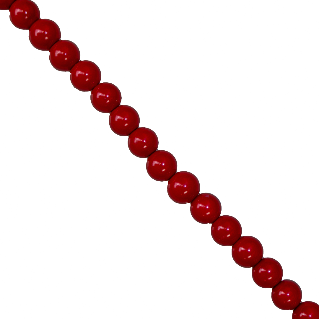 Glass Pearls, 6mm, Approx 140 pcs per strand, Available in Multiple Colour