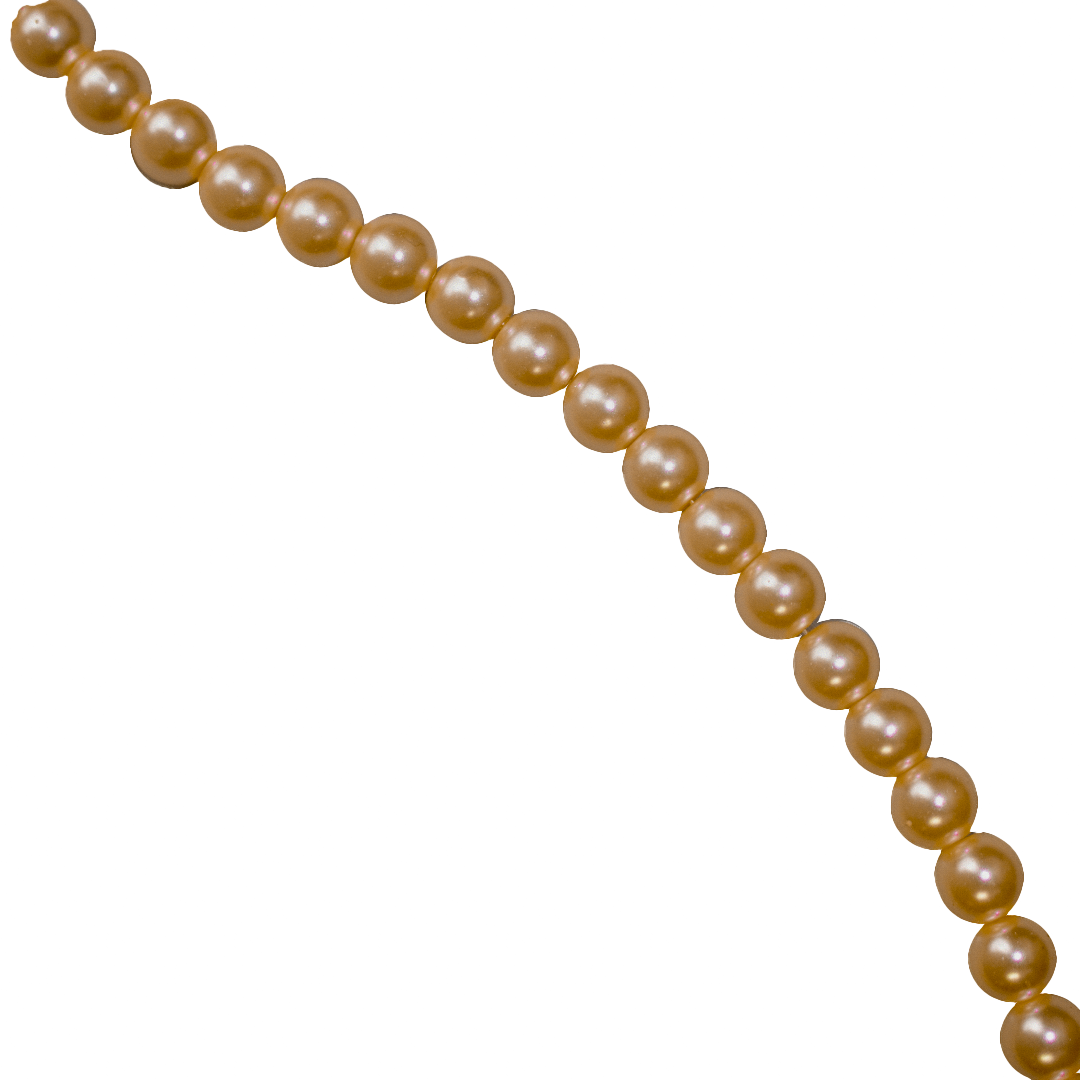 Glass Pearls, 6mm, Approx 140 pcs per strand, Available in Multiple Colour