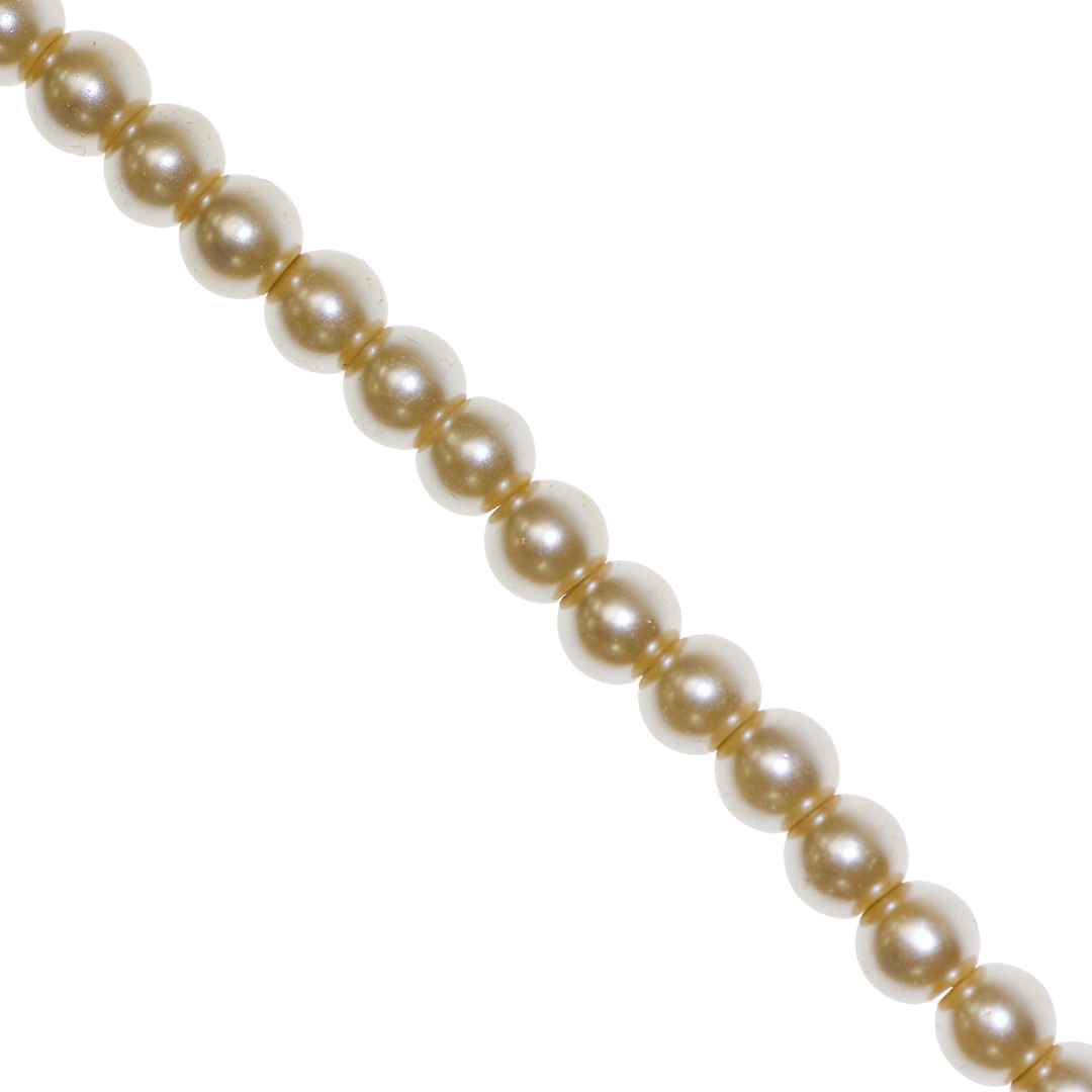 Glass Pearls, 6mm, Approx 140 pcs per strand, Available in Multiple Colour